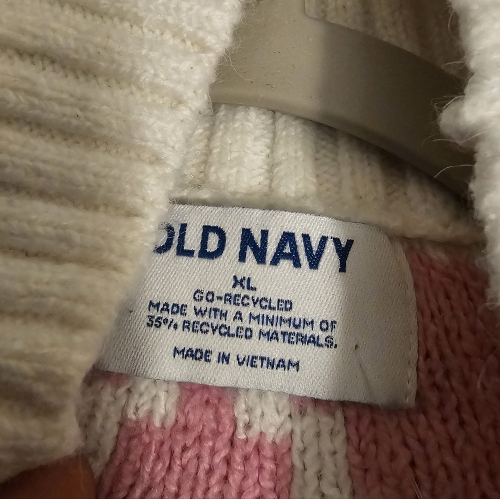 Old Navy Alpine Cream Green Chunky Knot Cozy Oversized Sweater Size XL - Picture 5 of 6